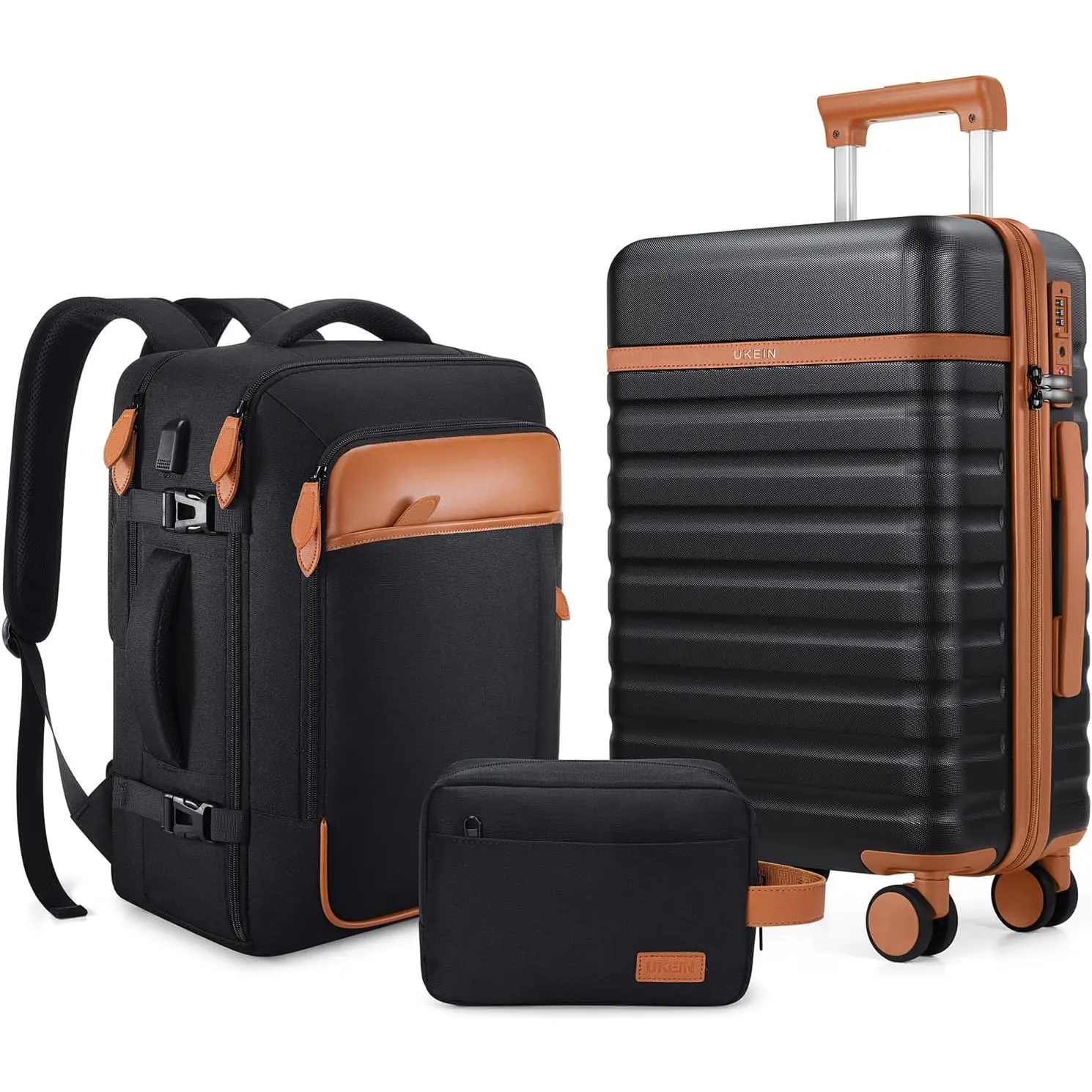 UKEIN Luggage Sets 3 Piece, Carry On Luggage 20 Inch With Spinner Wheels - 1